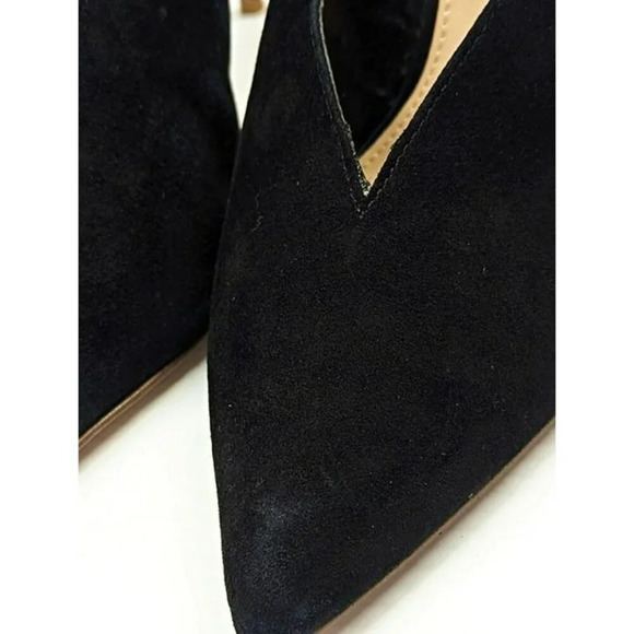 Aqua Women's Flare Mules Suede Pointed Toe High-Heel Black Size 9 (MSRP $99) - Picture 5 of 9